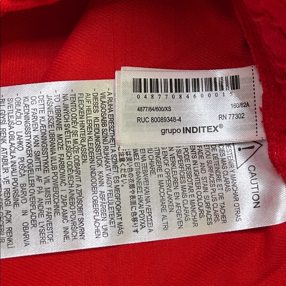 Zara Red Elastic Waist Pants with Drawstrings - Picture 4 of 9